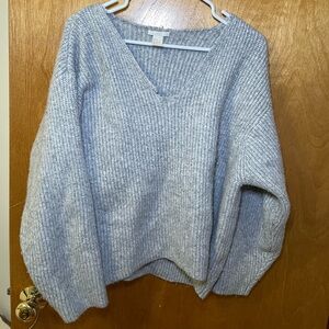 Thick off the shoulder grey sweater